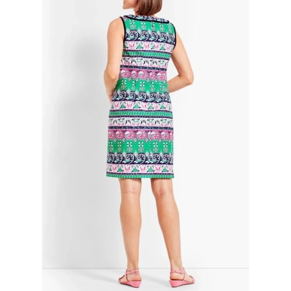 Talbots Fringed Sheath Dress Sleeveless Colorful Printed Plus Size 16P 16 Petite - Picture 11 of 16